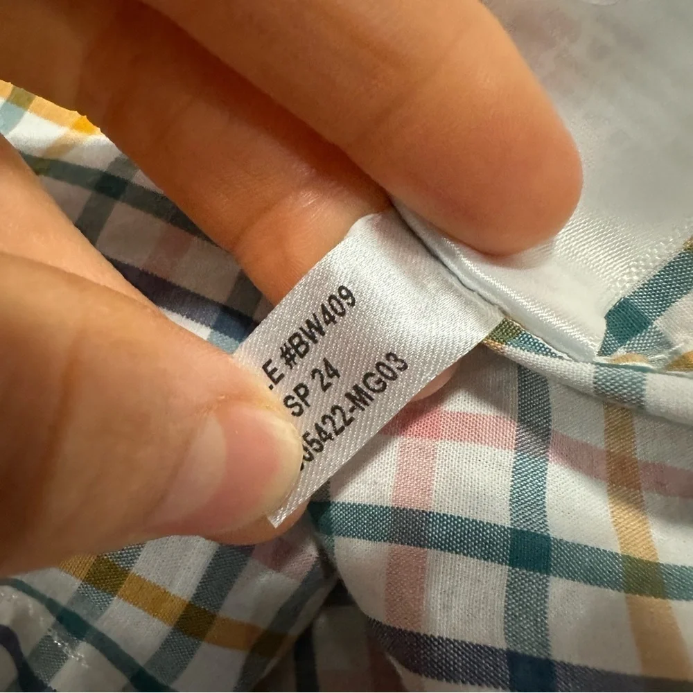 NWOT j crew Classic flex casual shirt White Blue Rose Ochre